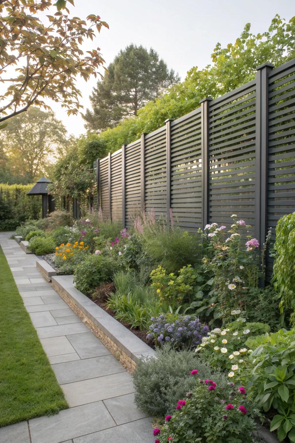 Composite fences with wind slats offer low maintenance and effective wind reduction.