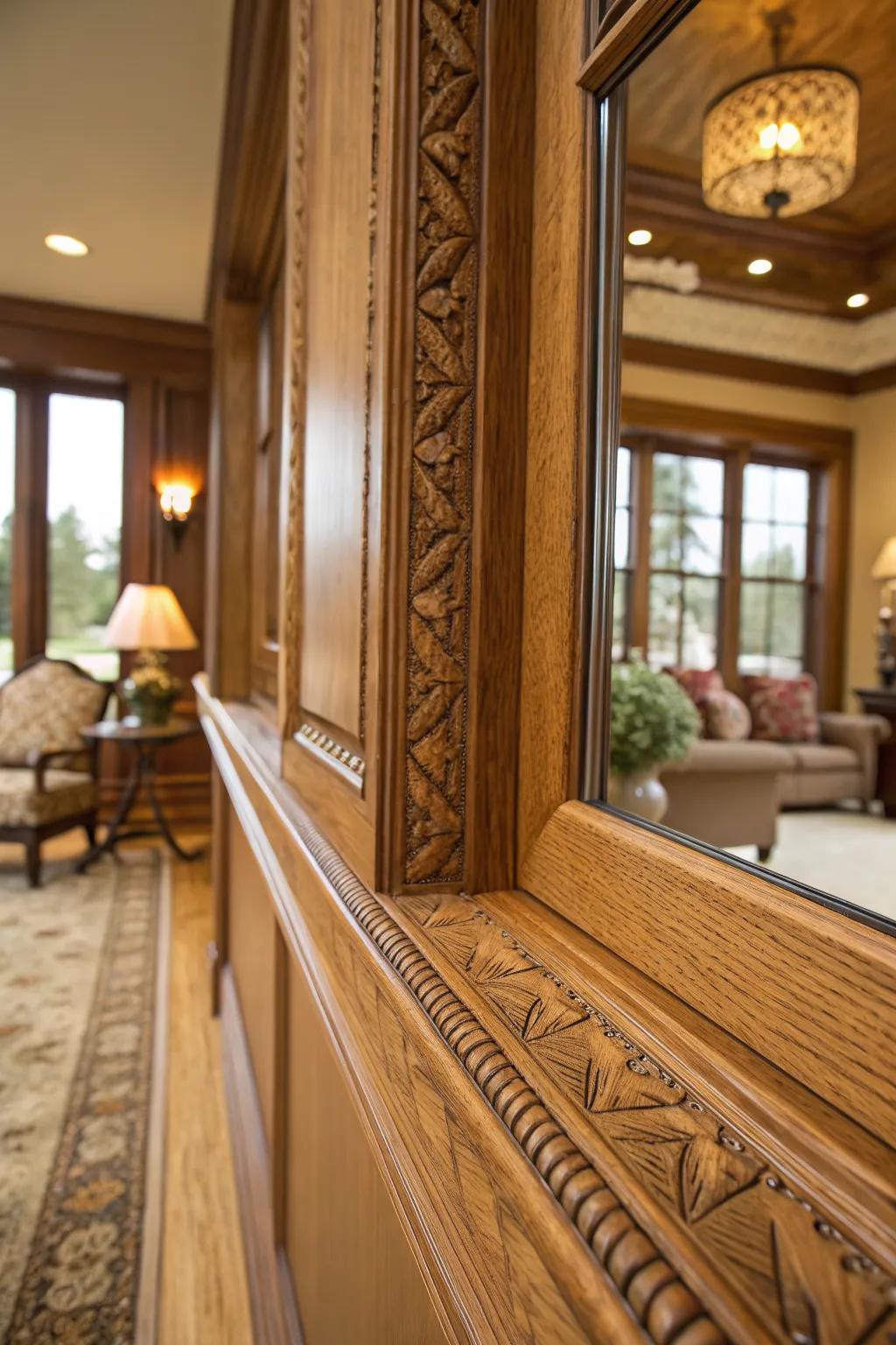 Stained trims add warmth and highlight natural beauty.