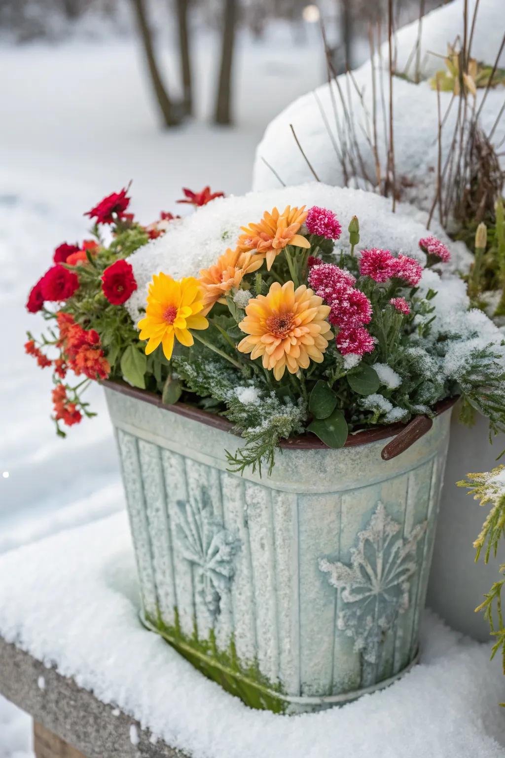Faux florals add lasting color to winter displays