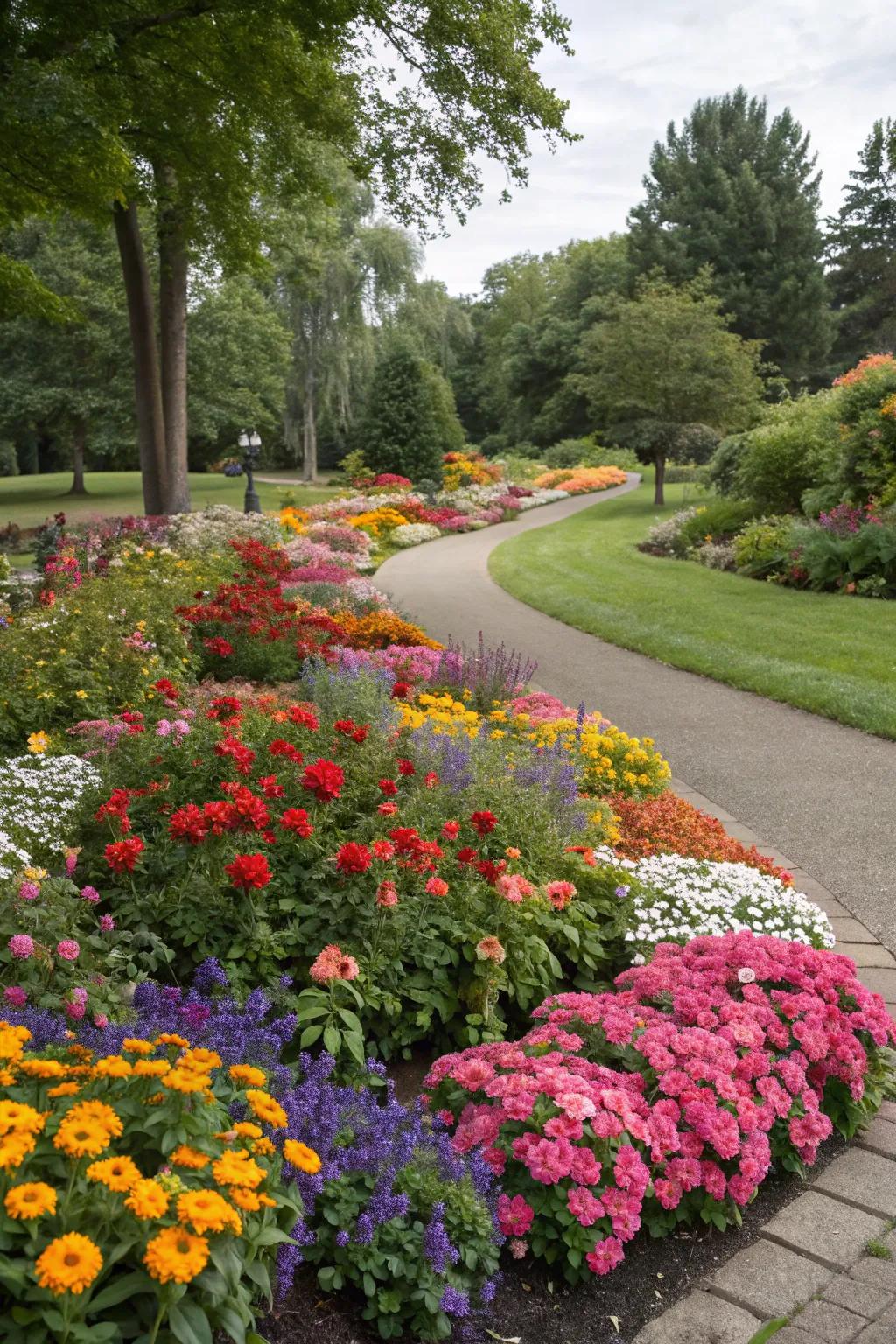 Colorful flower beds bring vibrancy and life to a garden.