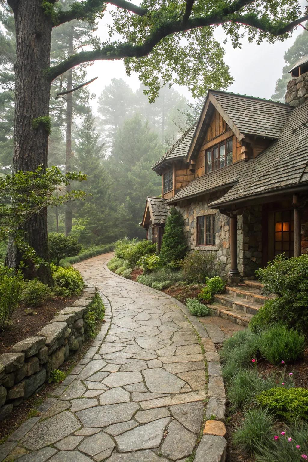 Guide guests with charming stone pathways.