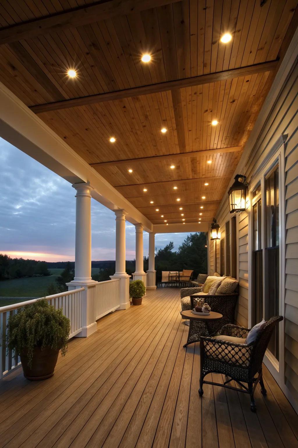 Recessed lighting adds elegance and practicality.