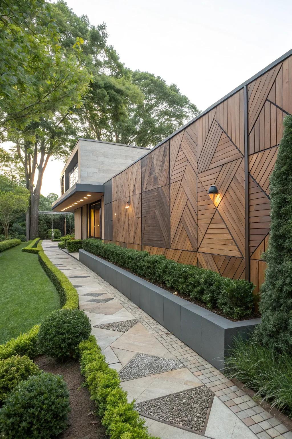 Geometric patterns add artistic flair.