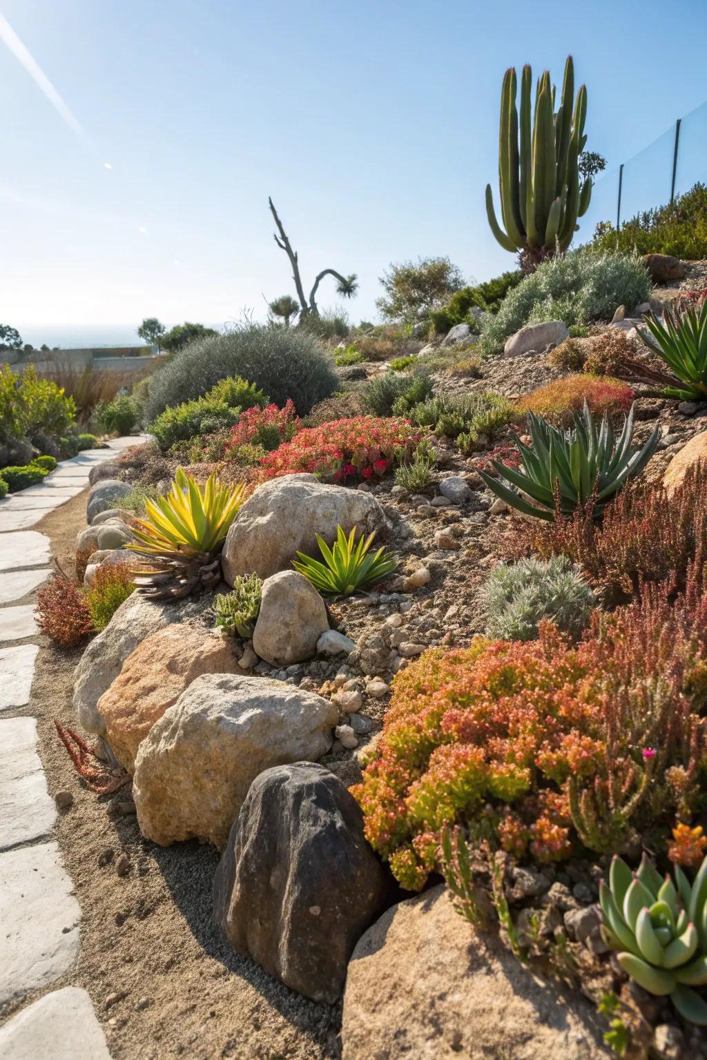 Rock gardens offer a unique, low-maintenance appeal.