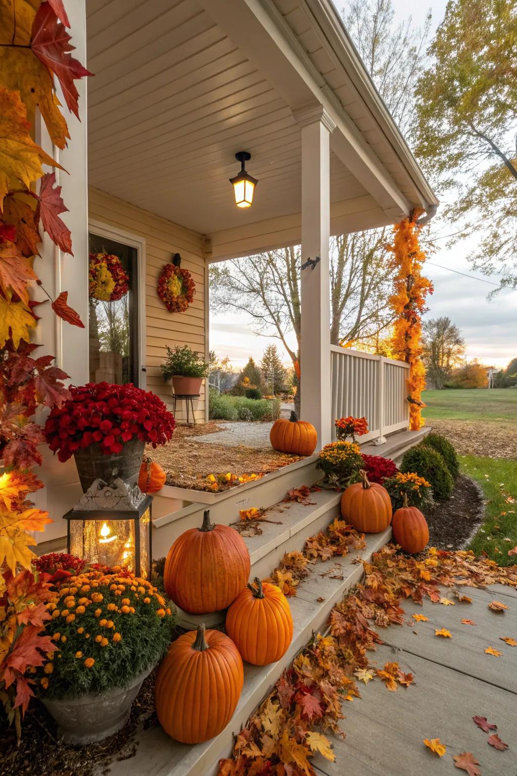 Seasonal decor keeps your porch lively and inviting all year round.