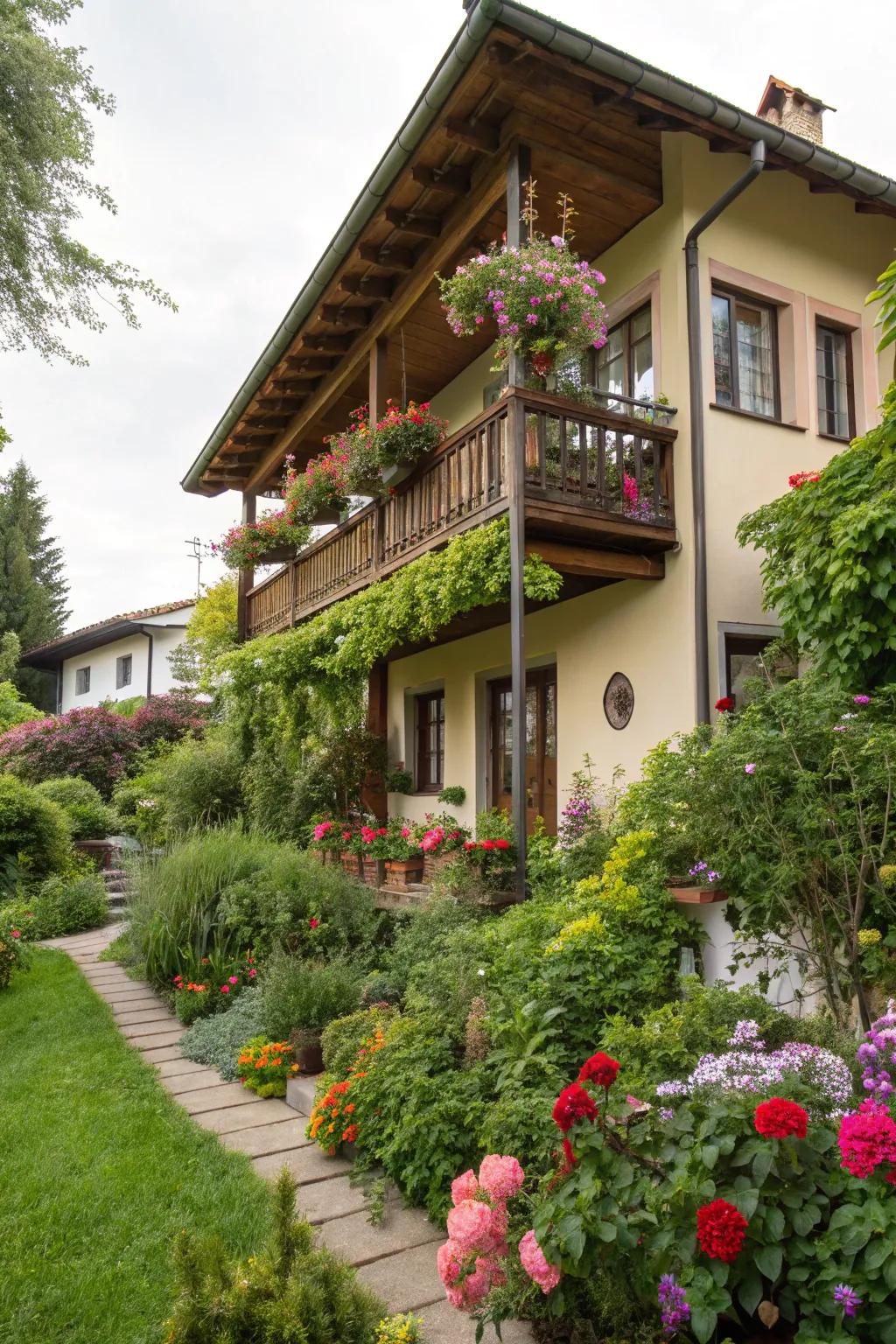 A serene balcony garden that offers a peaceful escape.