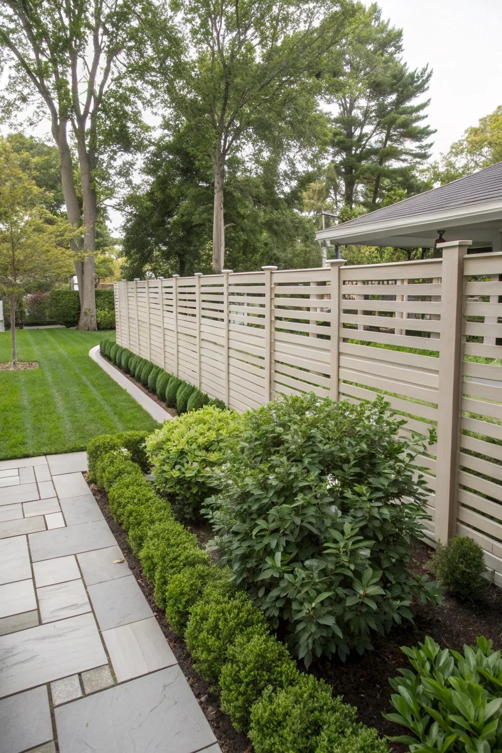 Innovative lattice fence for a modern twist.