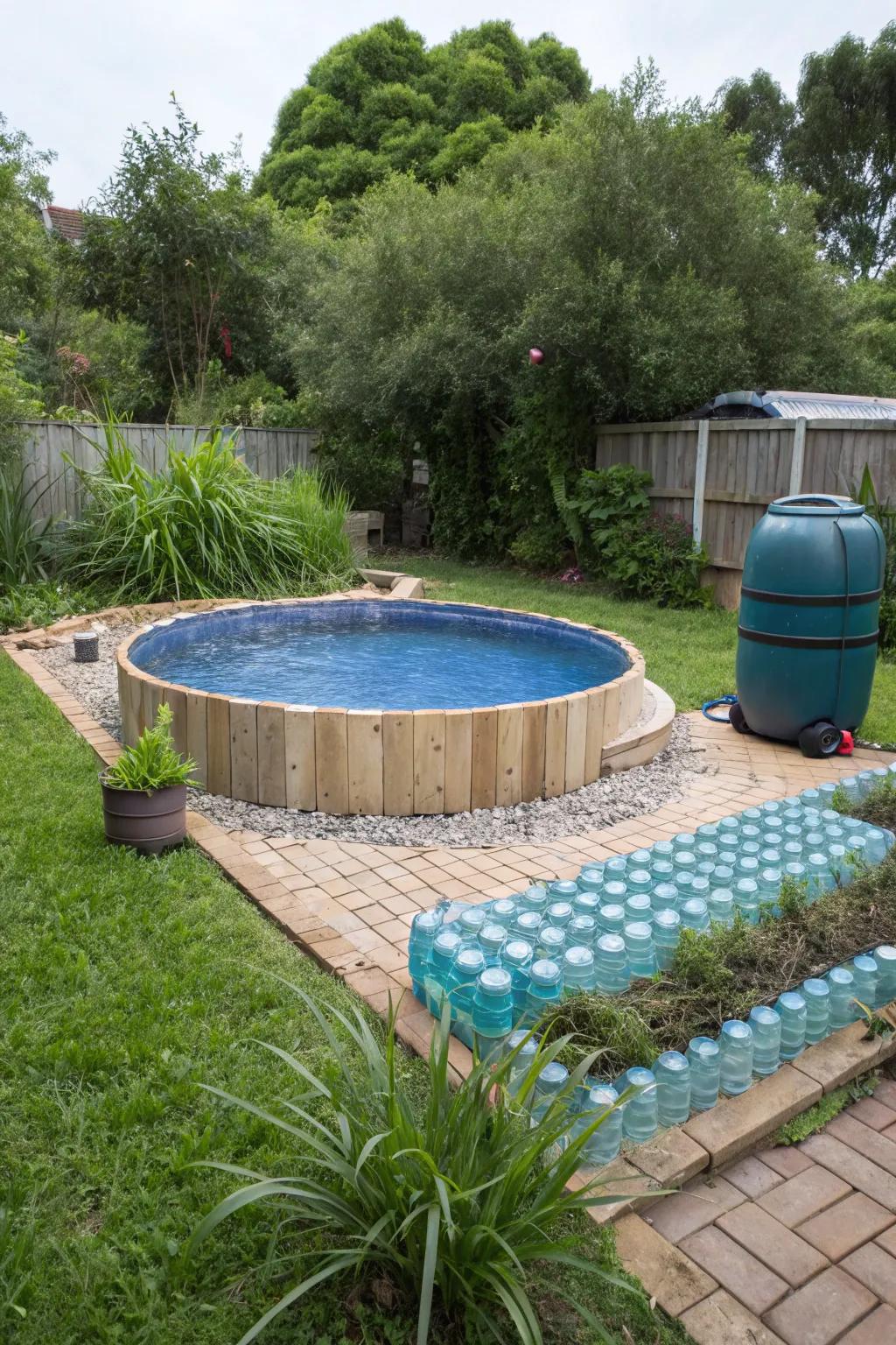 Recycled bottle pads offer an innovative and eco-friendly pool foundation.