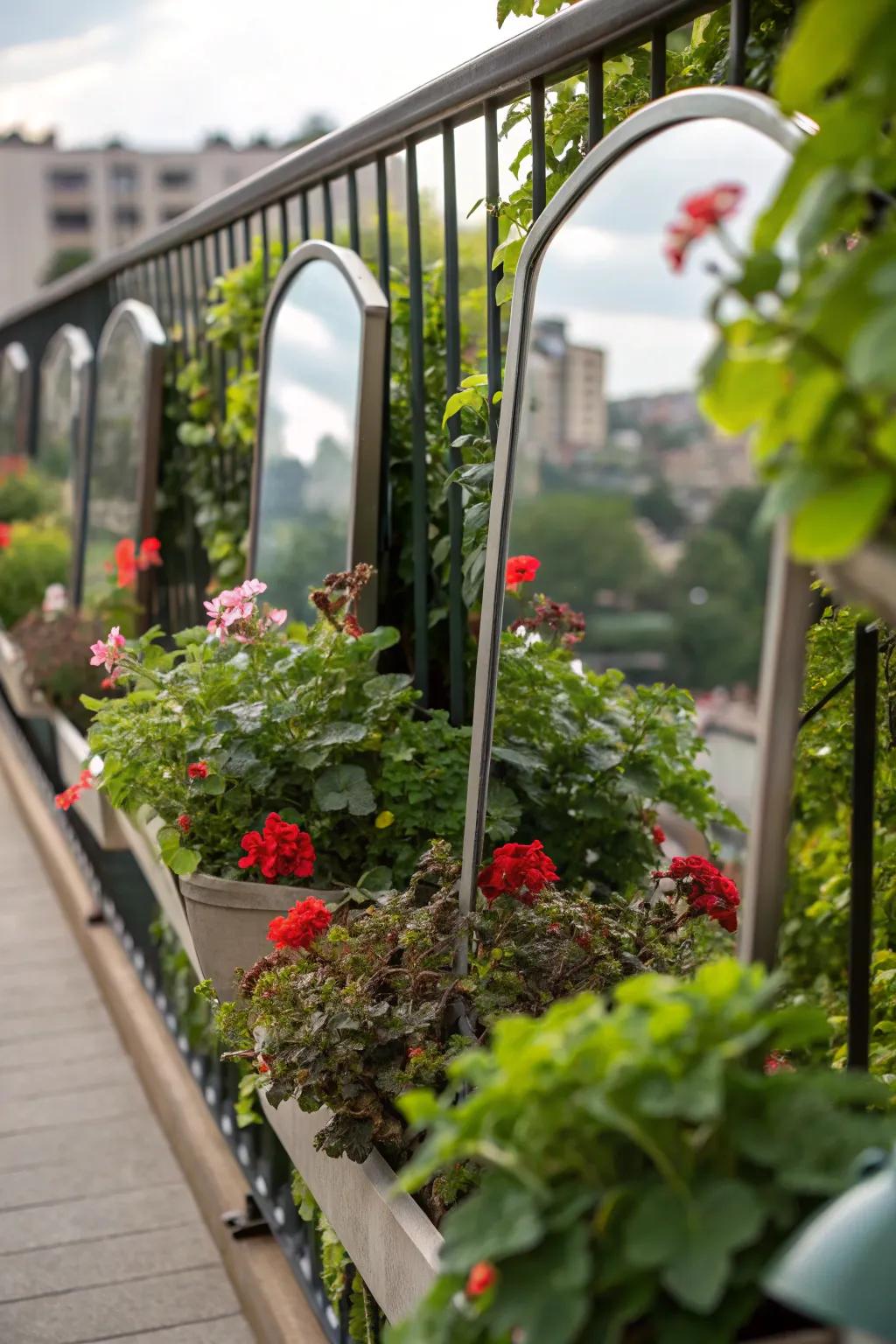 Expand your balcony visually with cleverly placed mirrors.
