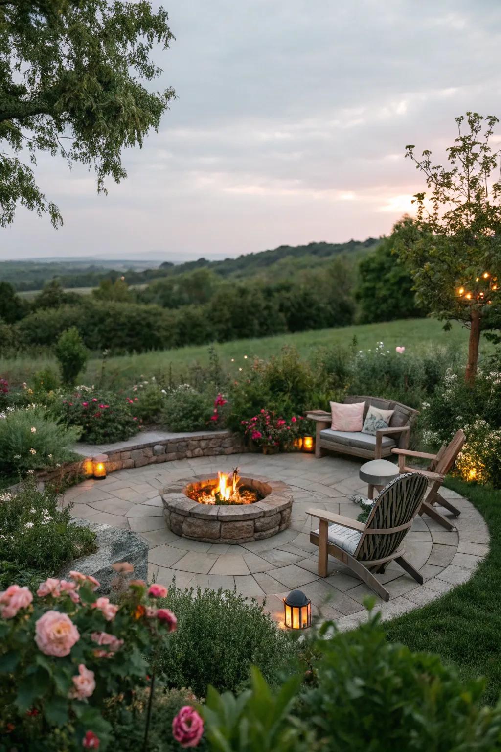 A fire pit as the centerpiece for gatherings.
