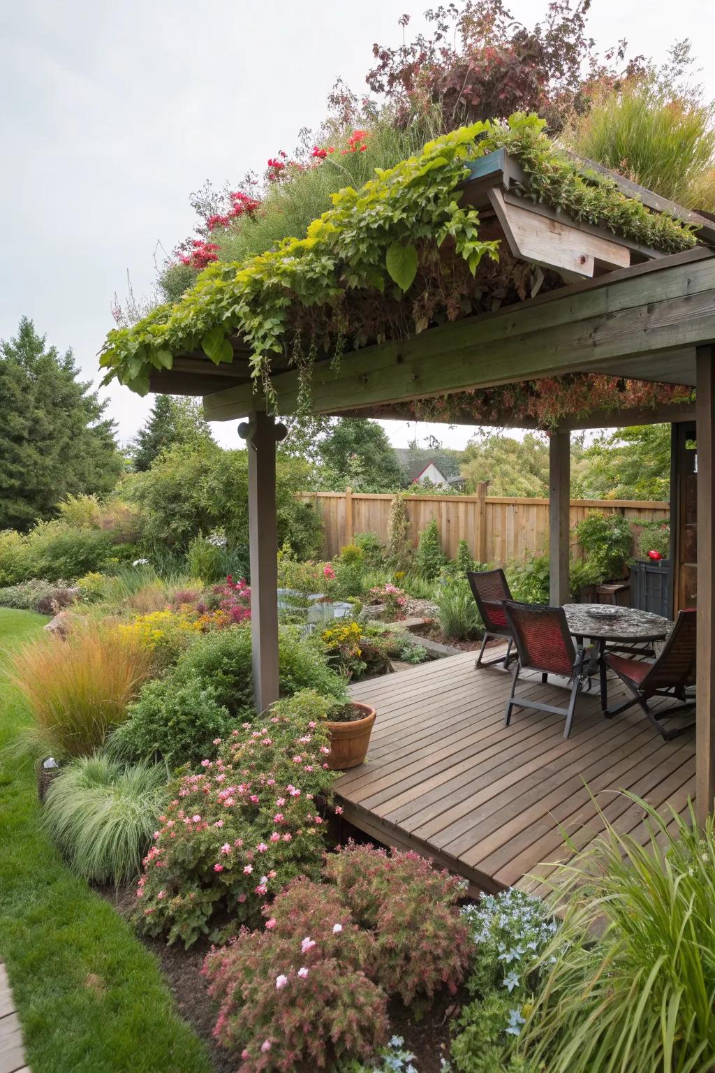 A living roof turns your deck into an extension of your garden.
