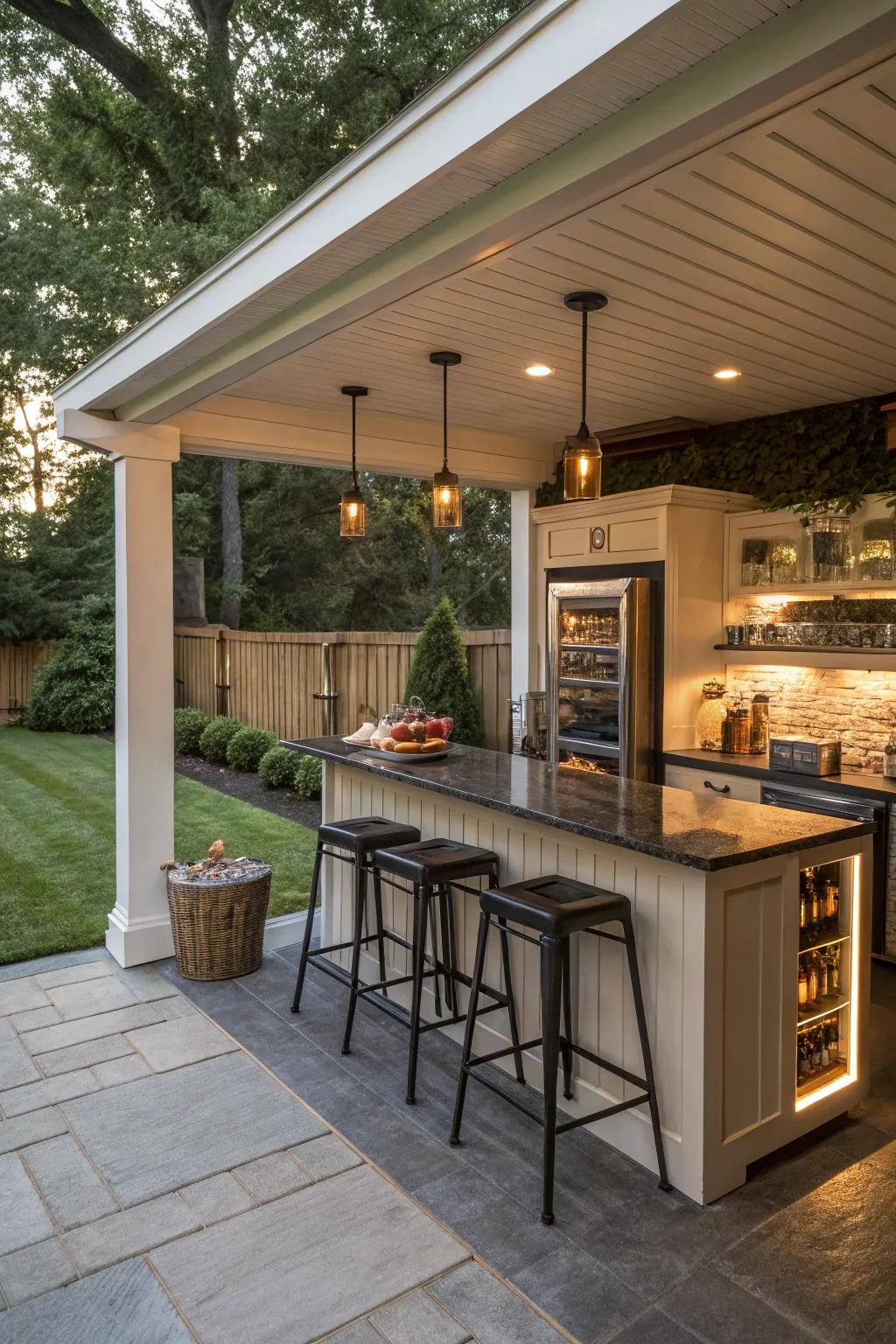 Keep the party going with a convenient beverage center.