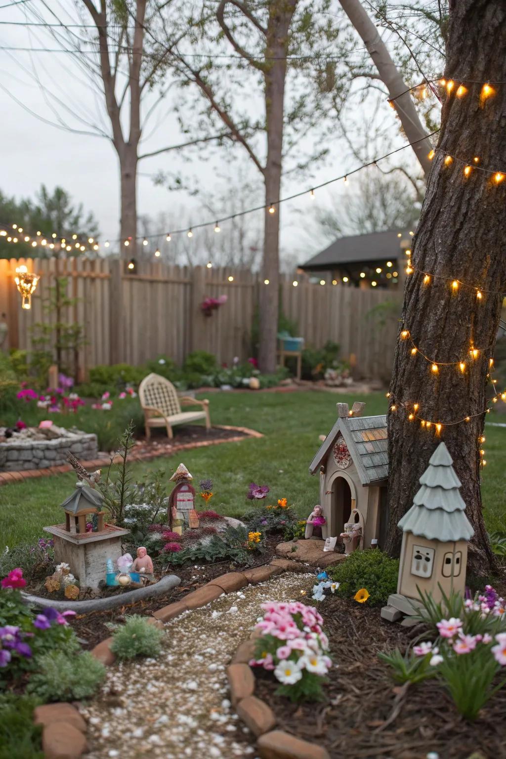 A fairy tale garden adds magic and charm to your backyard corner.