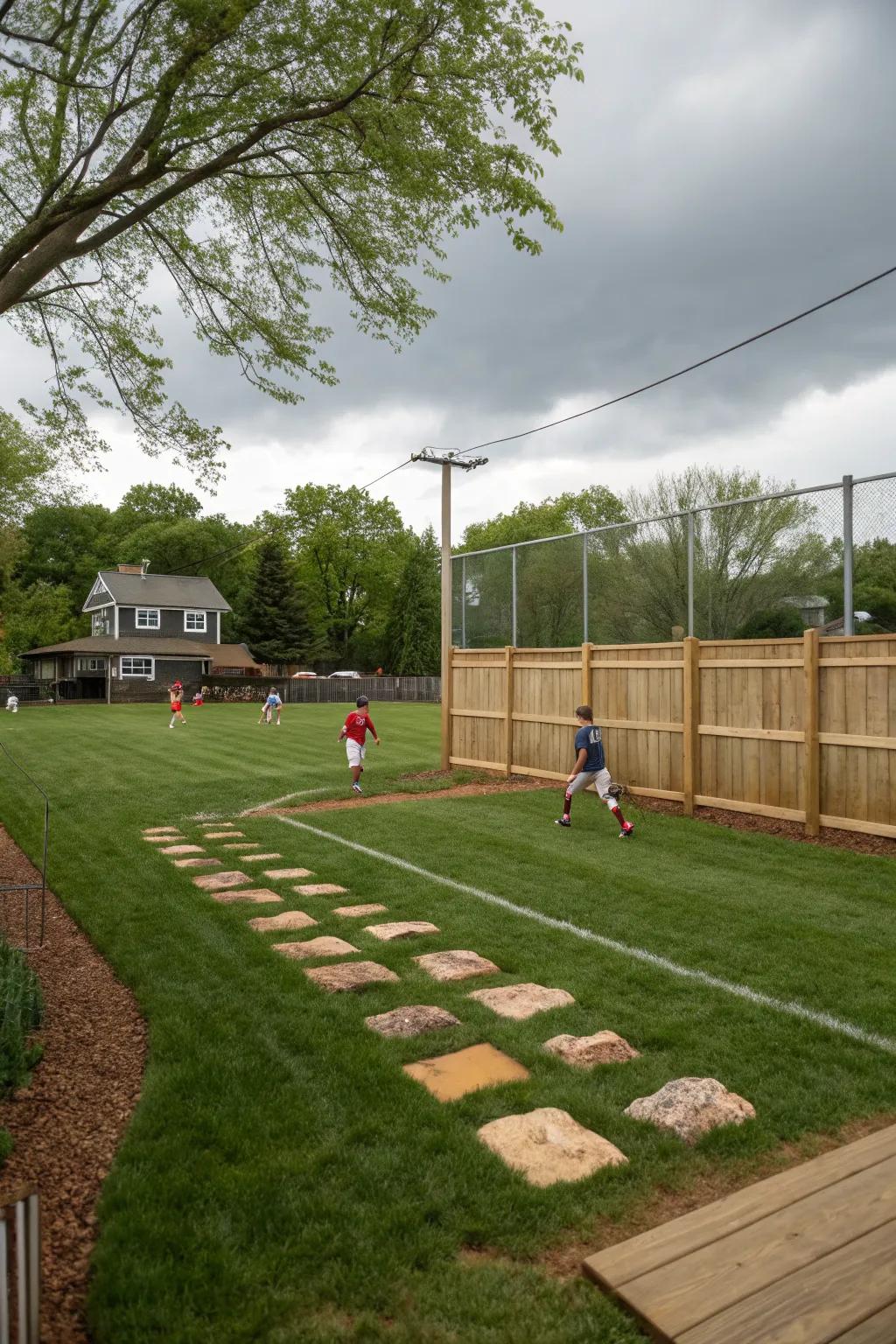 Natural materials make perfect foul lines.