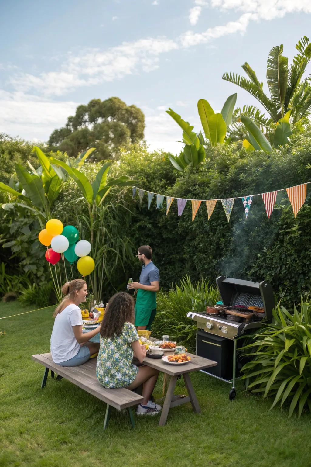 Nature provides the perfect backdrop for your BBQ party.