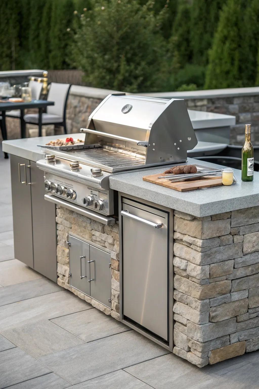 A built-in BBQ island is both practical and stylish.