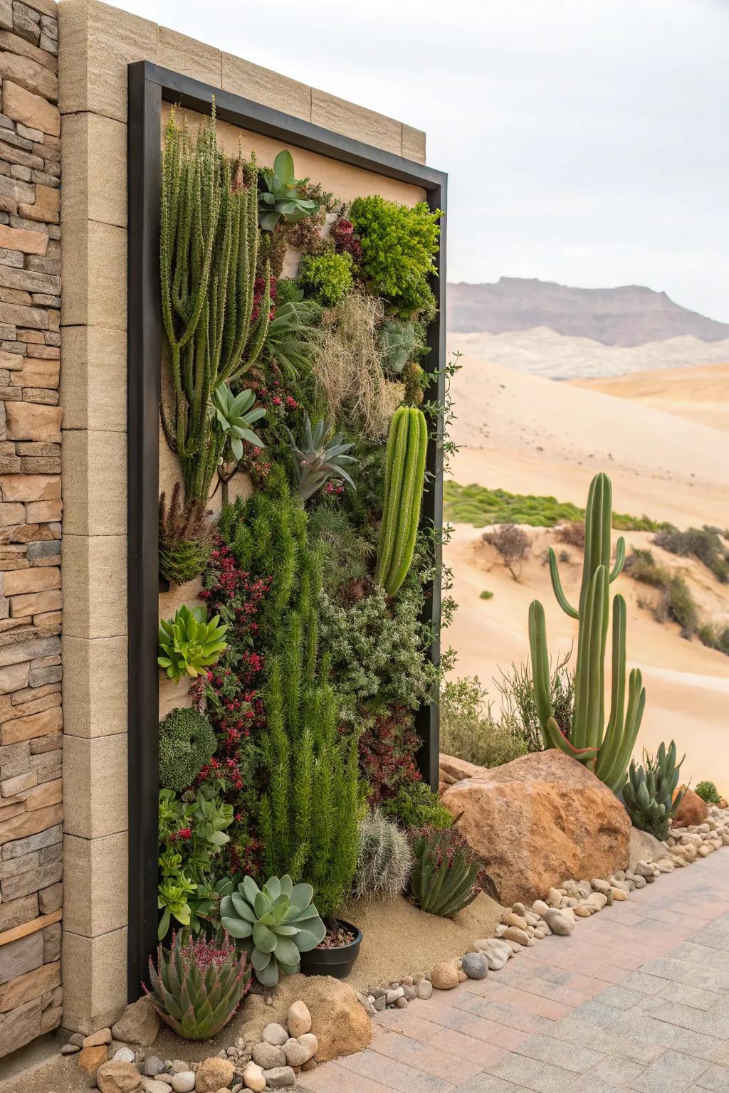 Vertical gardens maximize space and visual appeal.
