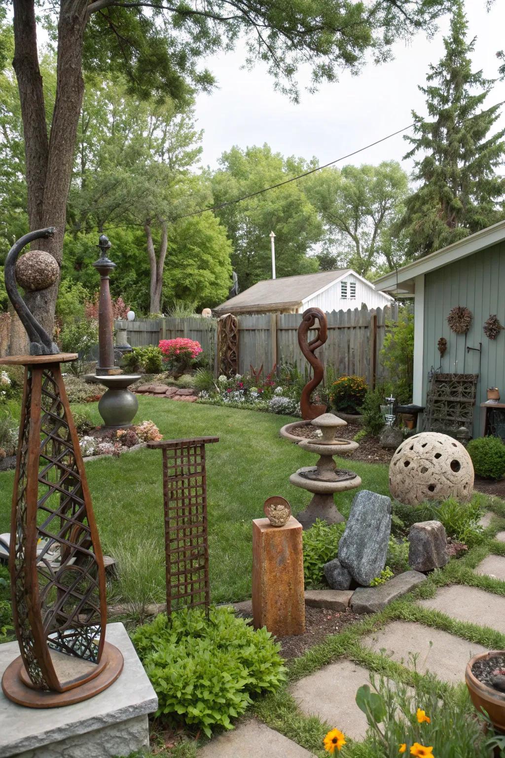 Outdoor art adds character and creativity to your garden.