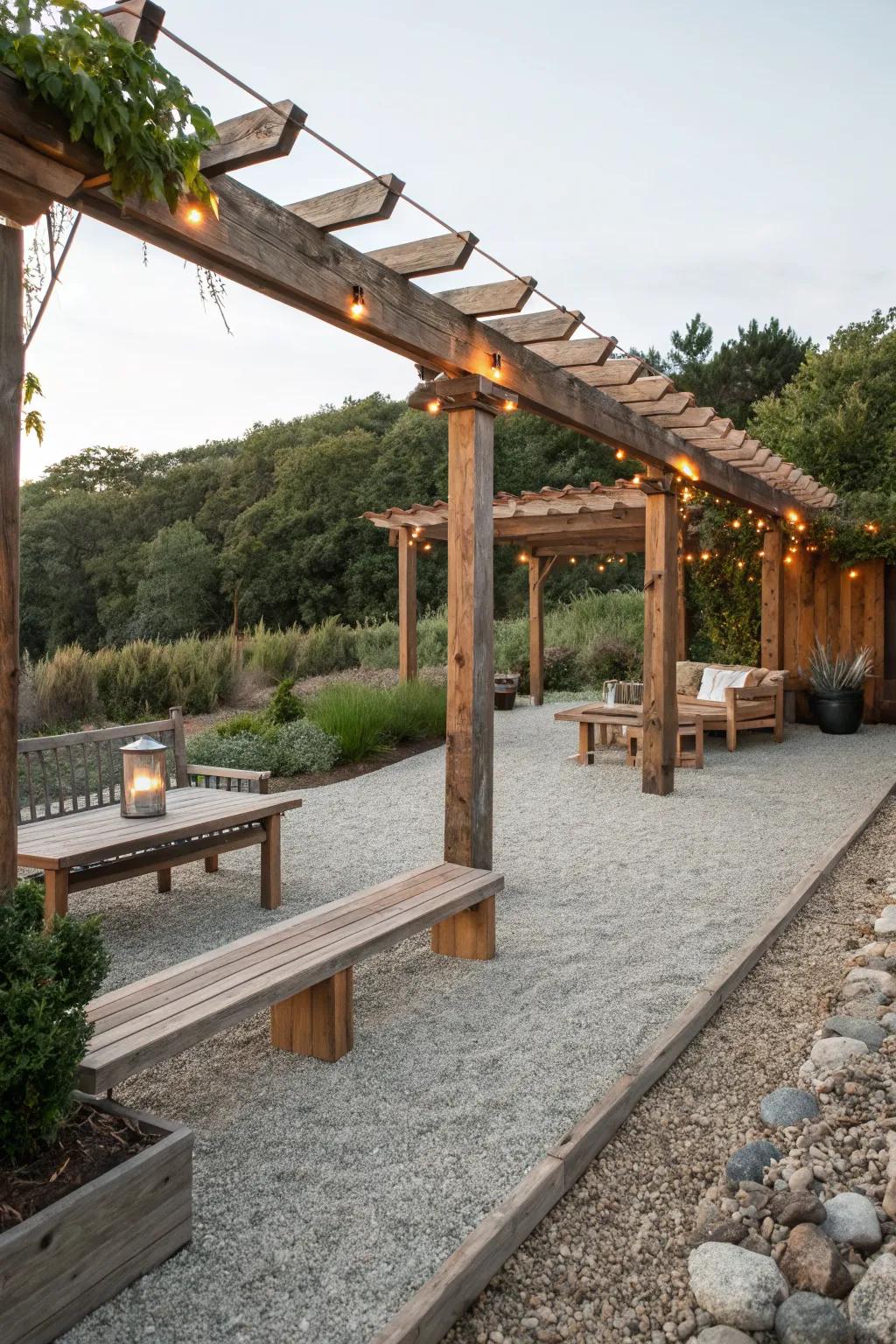 Enhance natural beauty with rustic wood accents.