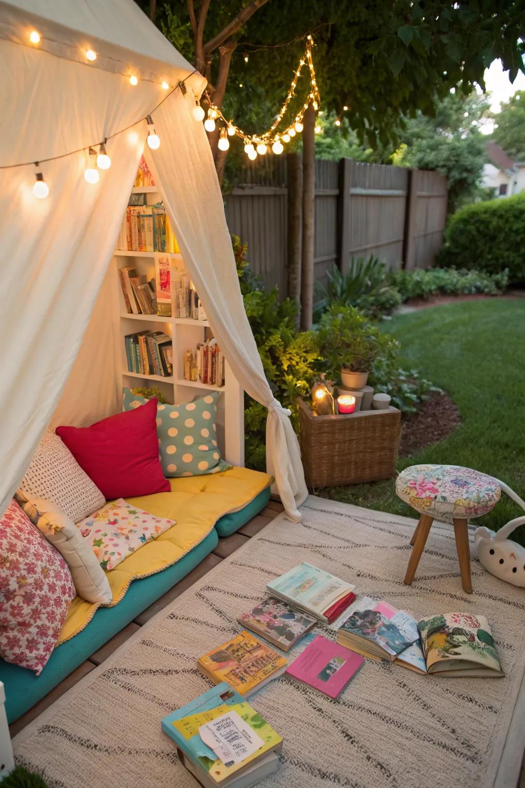 A cozy nook for toddlers to enjoy a good book.