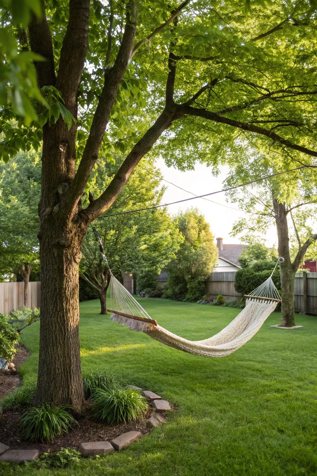A hammock haven for ultimate relaxation on grass.