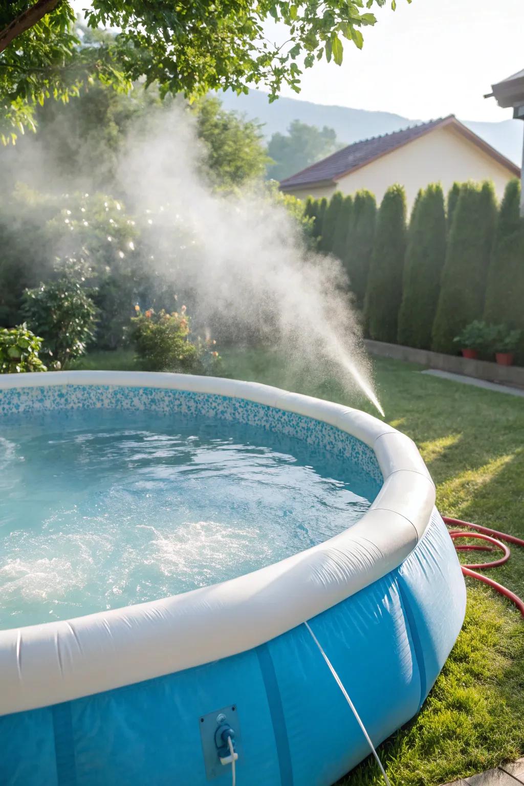 A misting system keeps your pool area refreshingly cool.