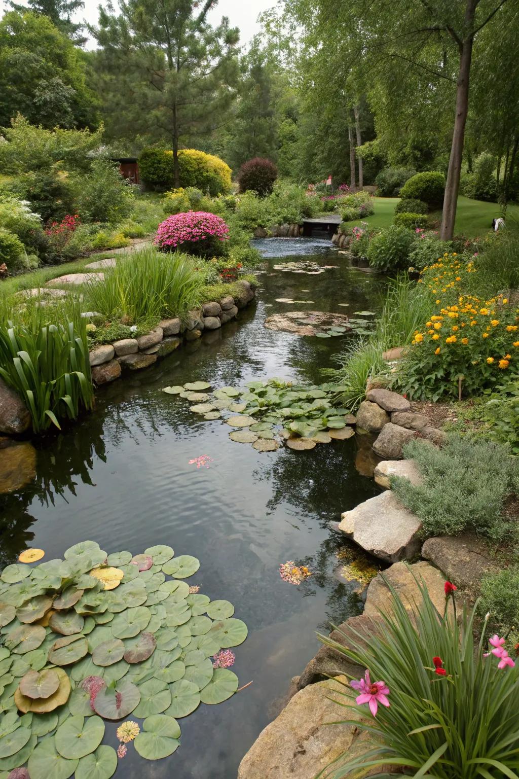 Aquatic plants like water lilies enhance the natural beauty of your river.