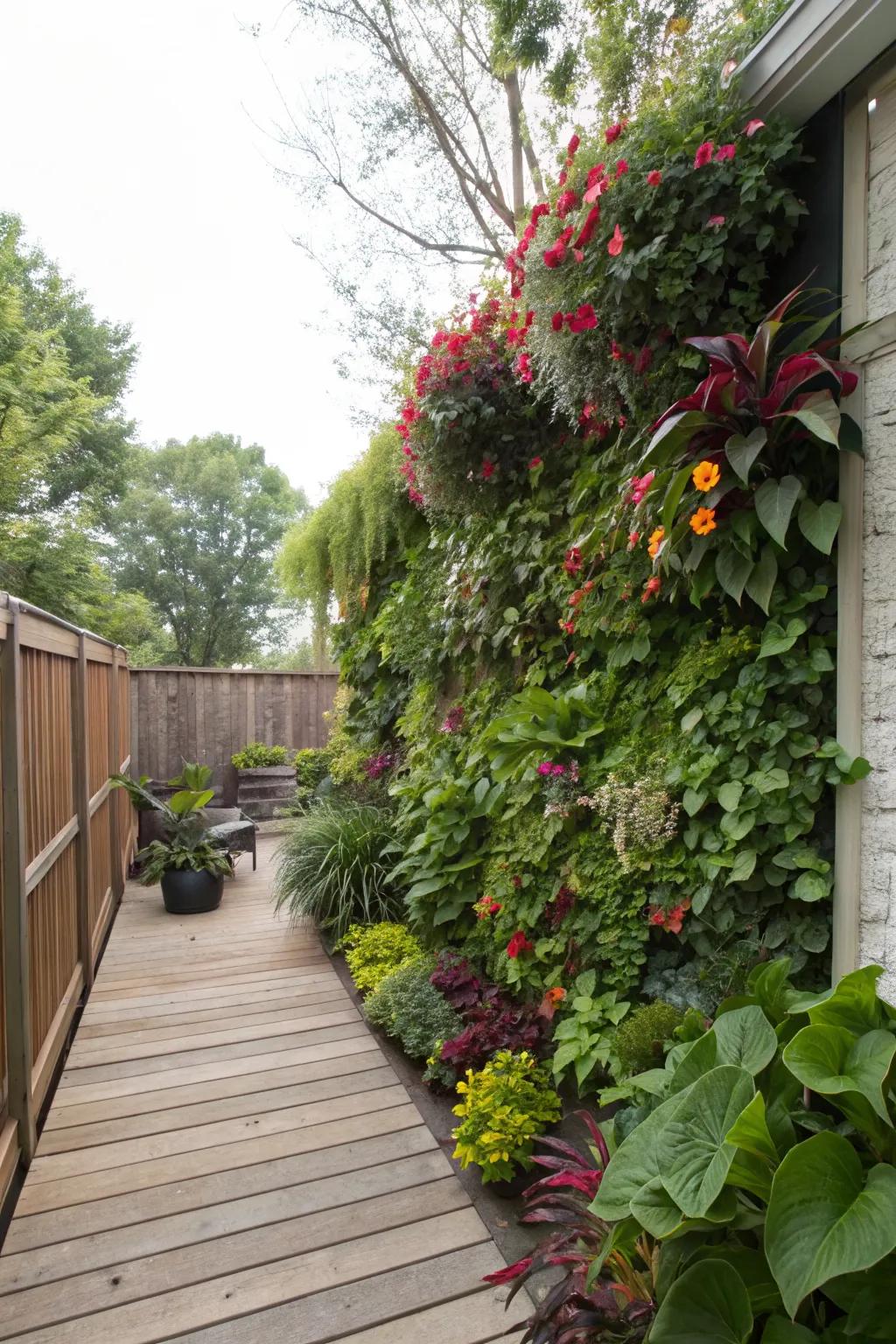 Vertical gardens are space-efficient and visually striking.