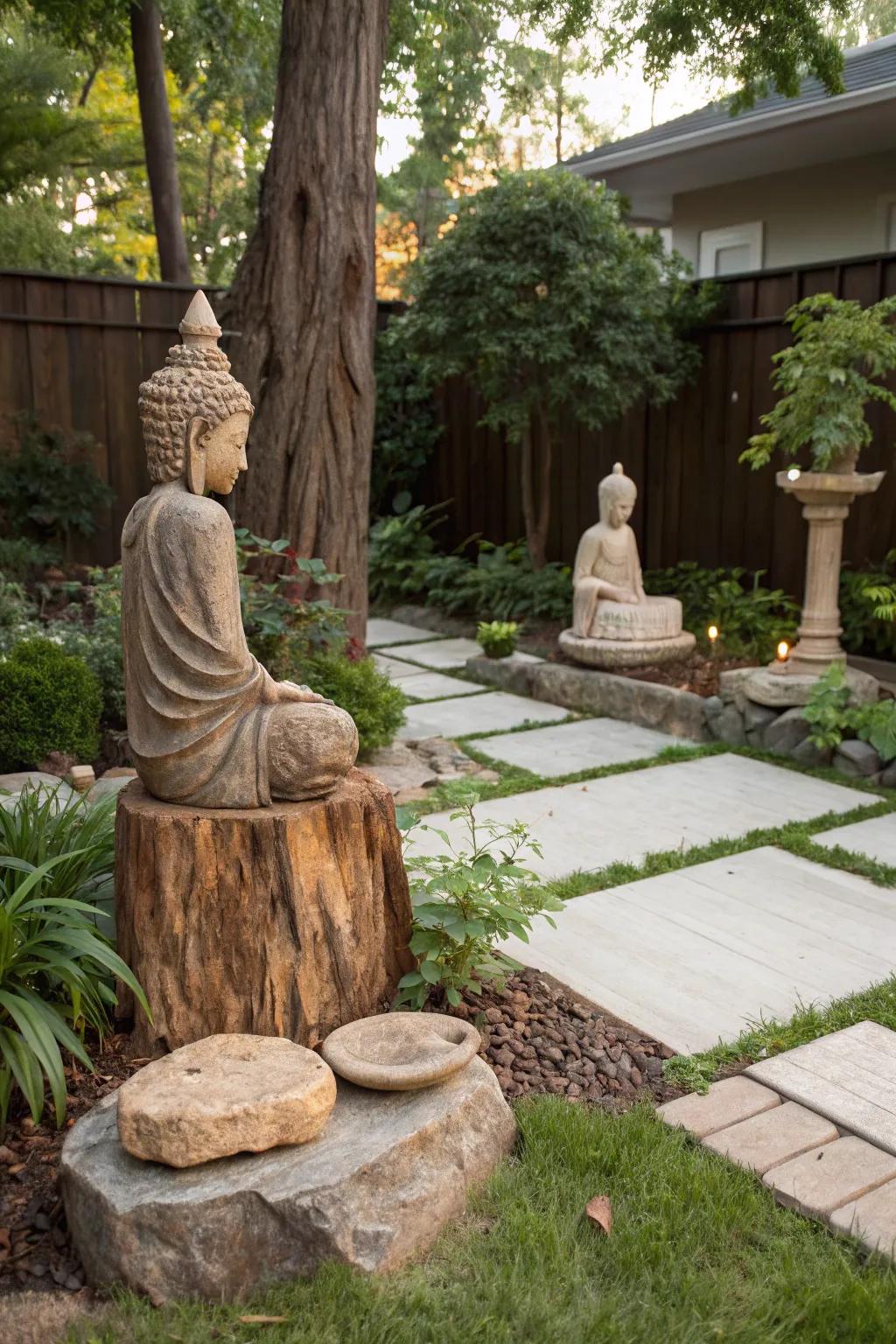 Sculptures inspire reflection and connection.