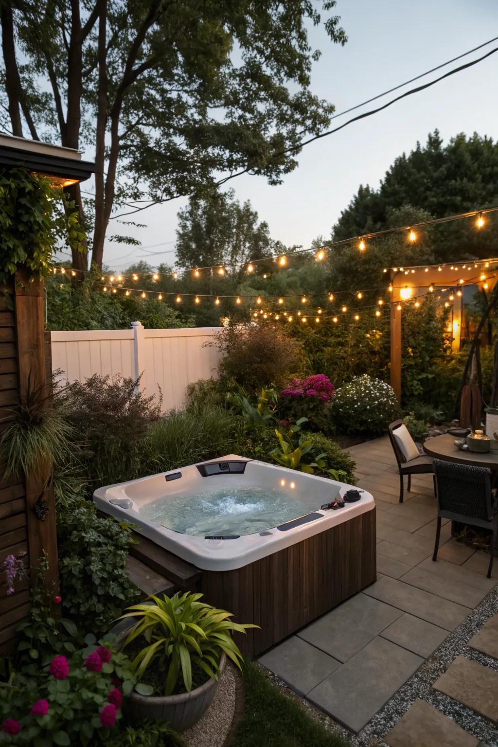 A hot tub adds a touch of luxury to your backyard.