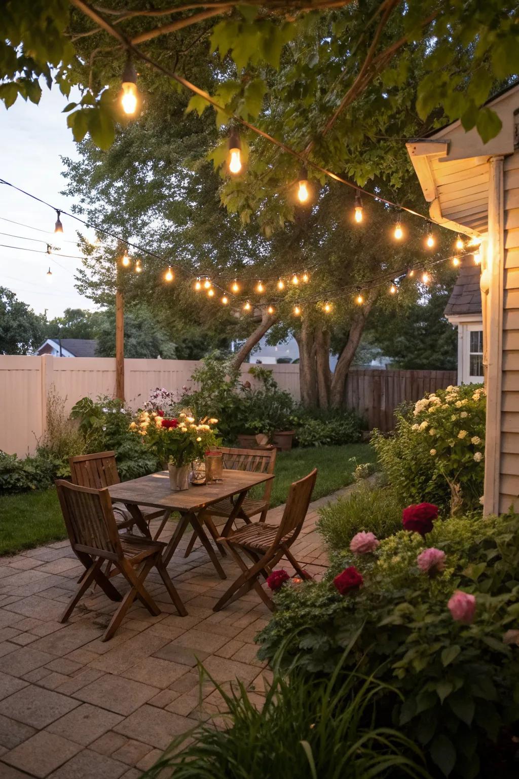 Add charm with classic globe string lights.