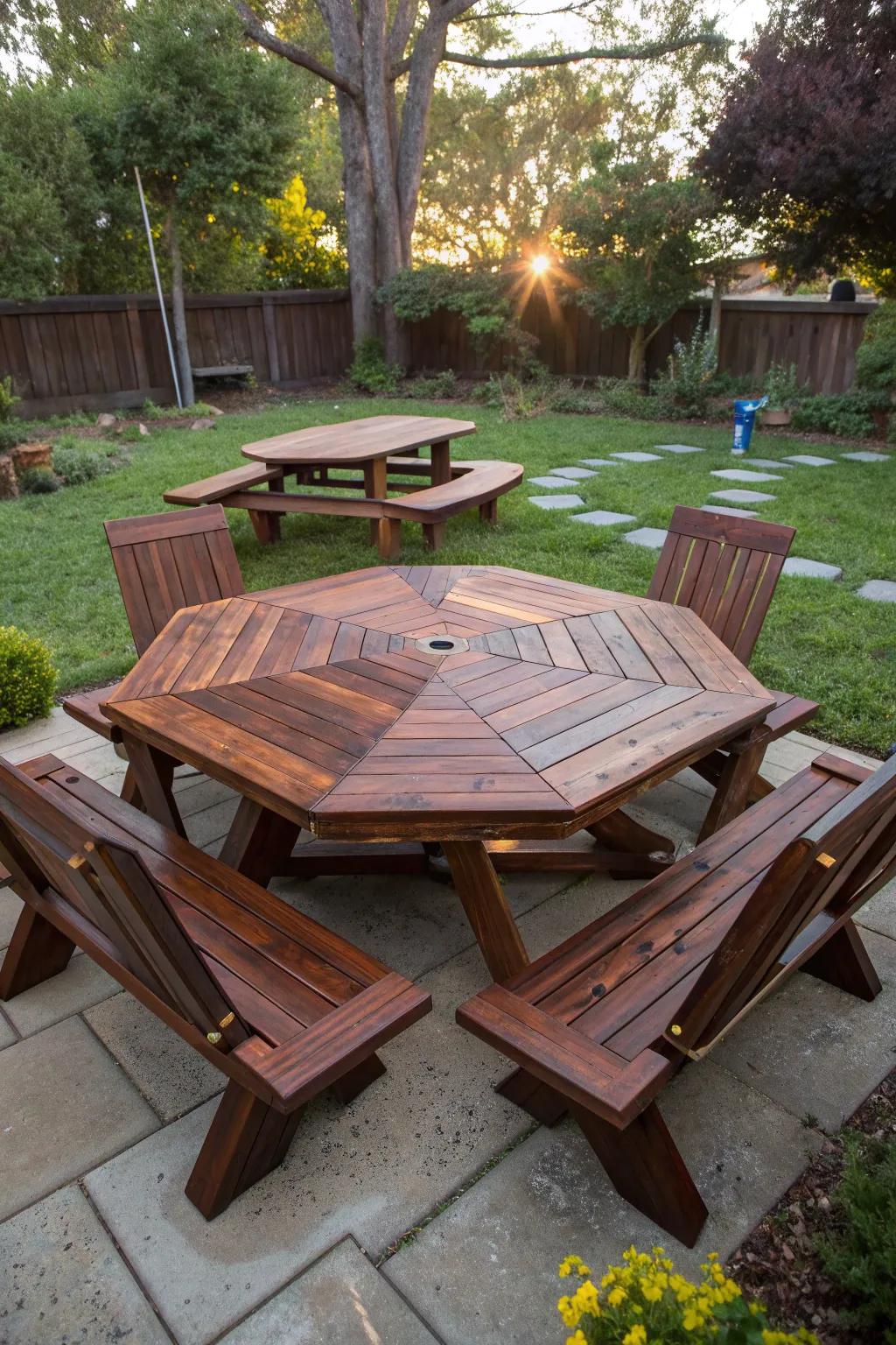 Discover the allure of hexagonal elegance in your backyard.