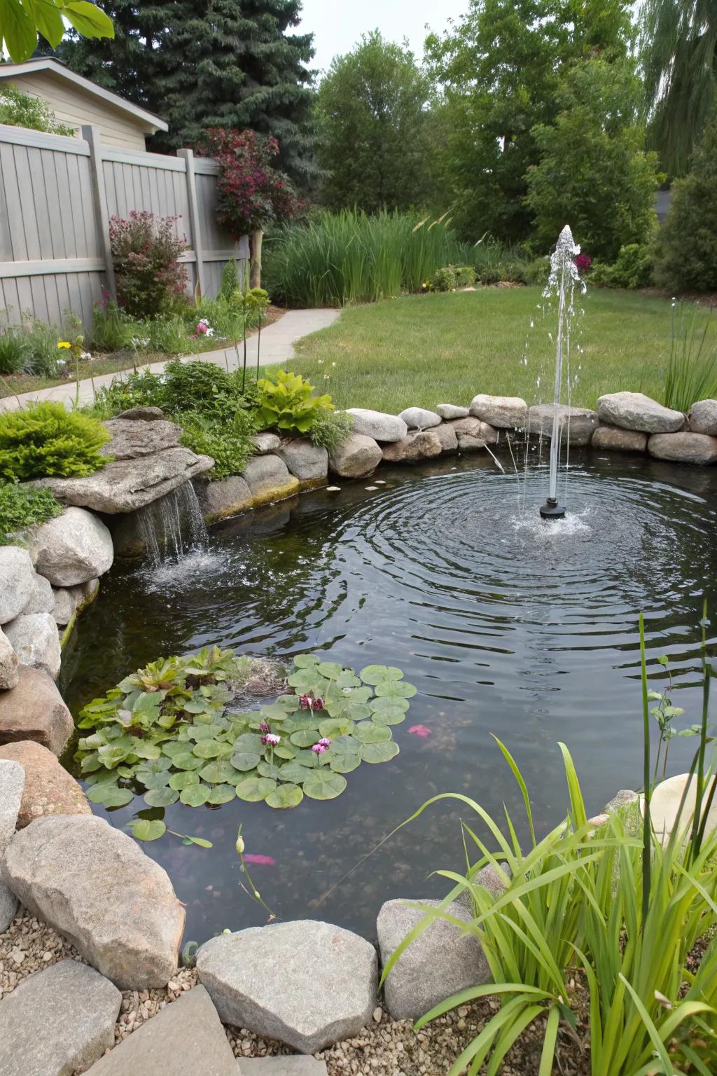 Add tranquility with a serene water feature.