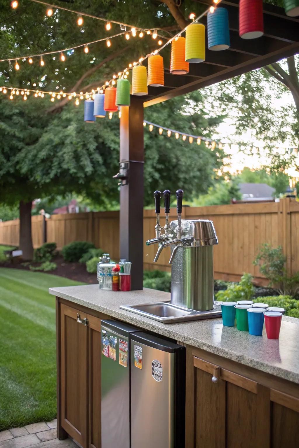 A kegerator keeps the drinks flowing in your backyard pub.