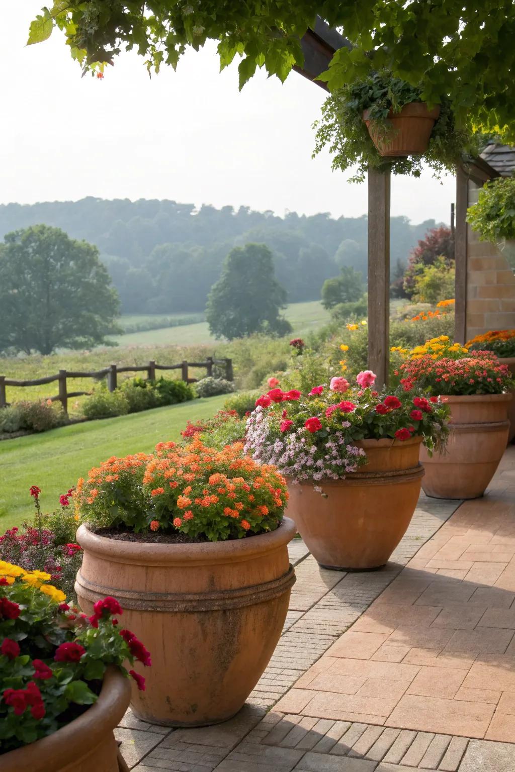 Terracotta pots add a classic and bold statement to your garden.