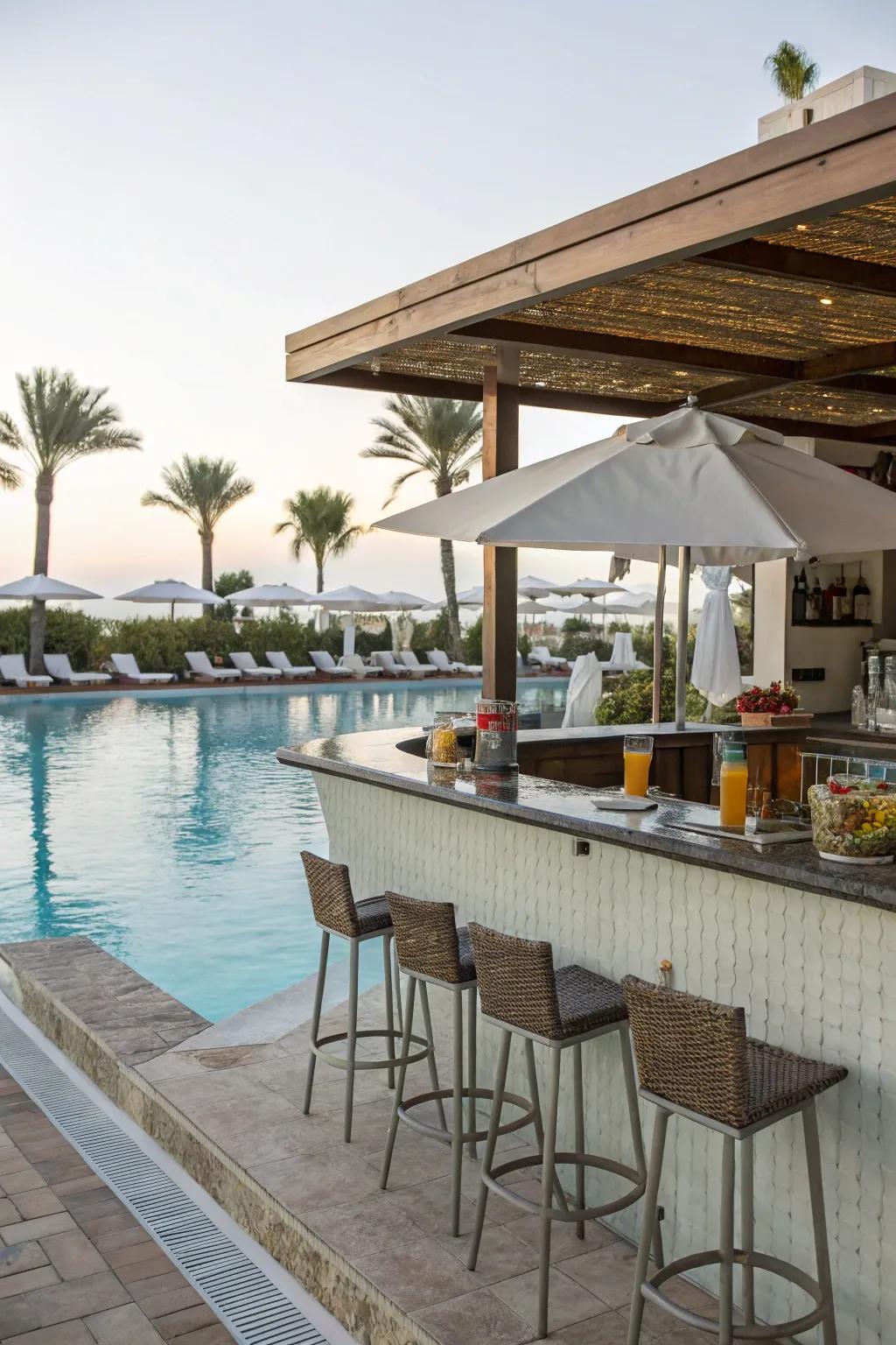 Serve up fun with a swim-up bar.