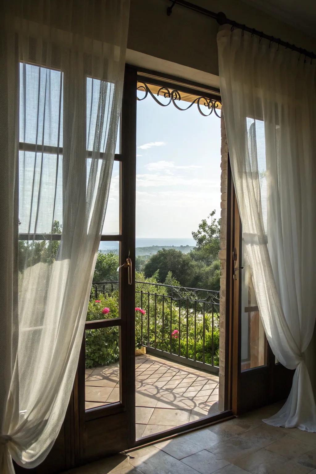 Curtains add elegance and privacy to your balcony doors.