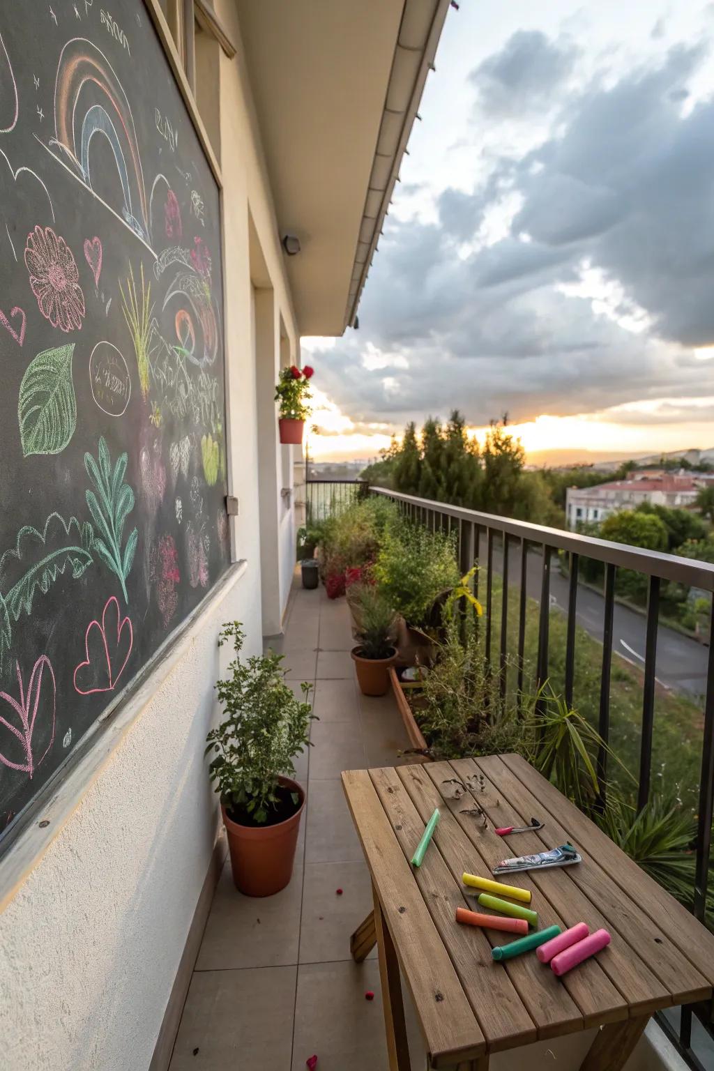 Creative fun with a chalkboard wall.