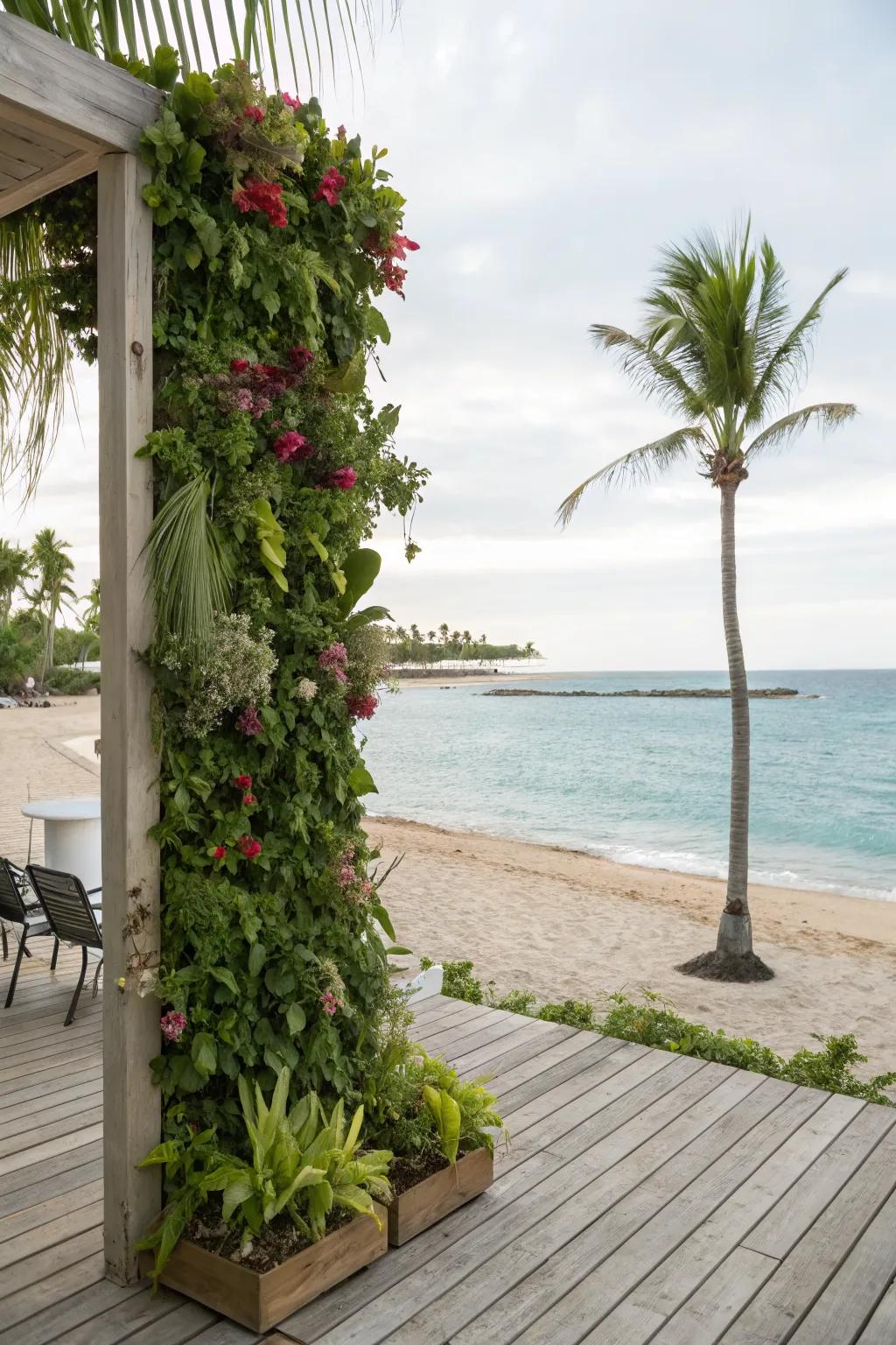 Add a burst of greenery with a space-saving vertical garden.