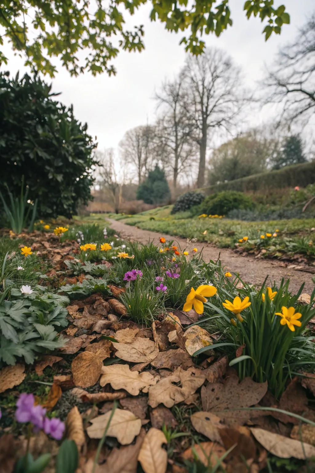 Leaf litter offers shelter and warmth for garden bees.