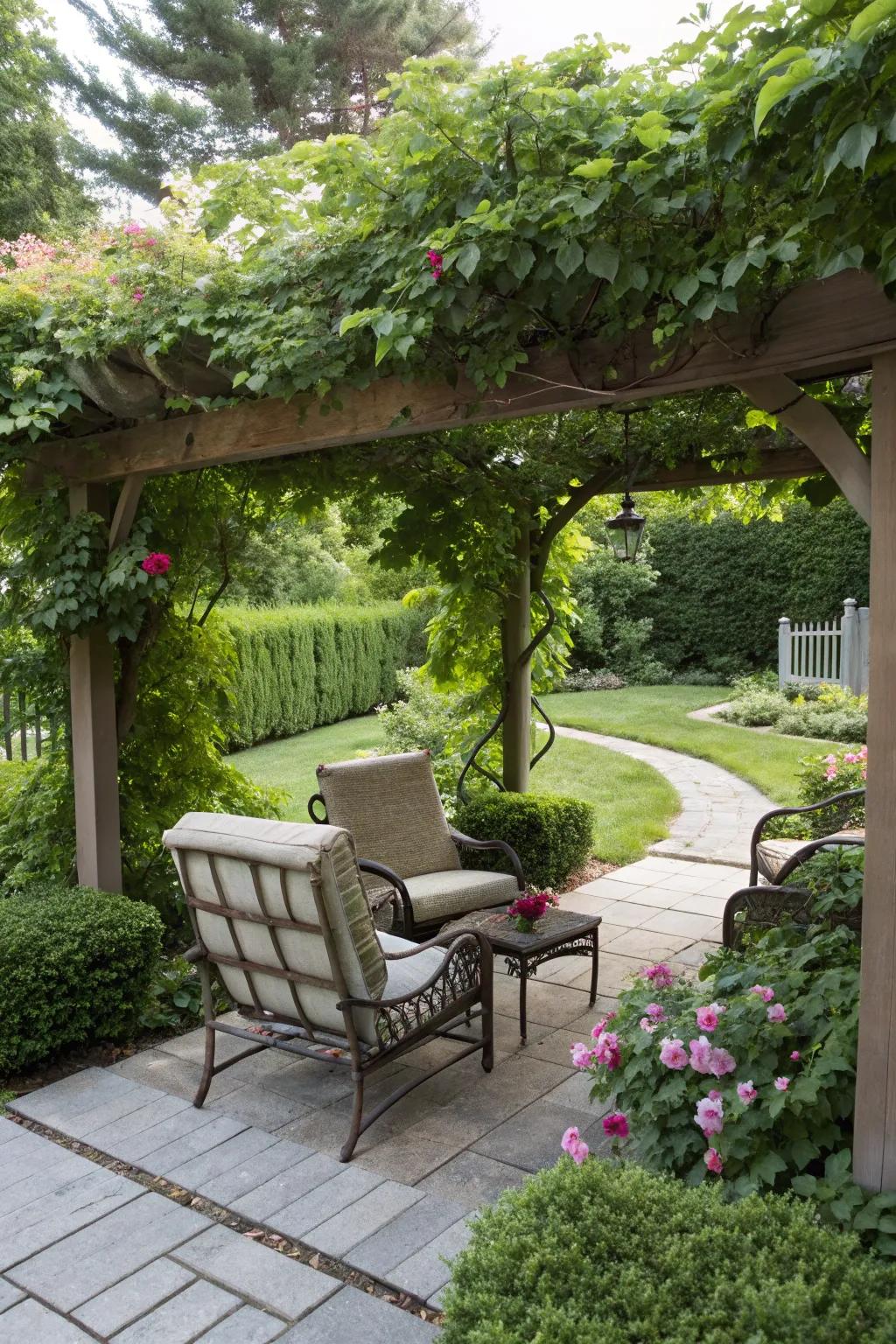 A pergola offers shade and a stylish structure for your backyard.