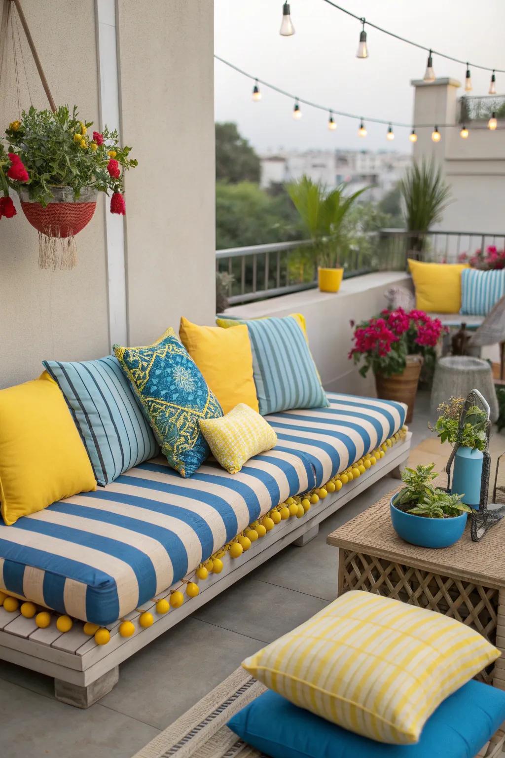 Playing with patterns for a lively patio.