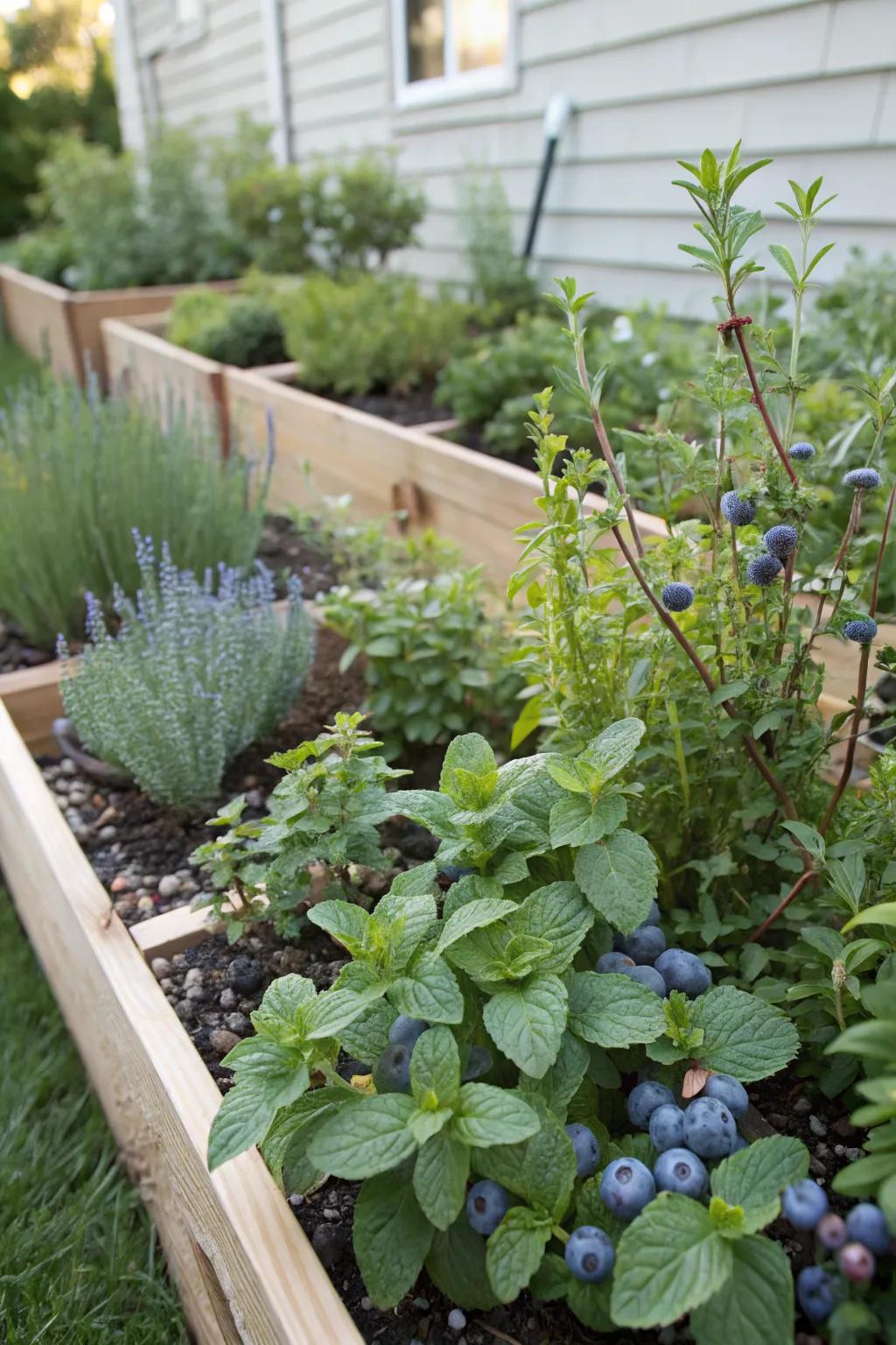 A fragrant garden blend of blueberries and herbs.