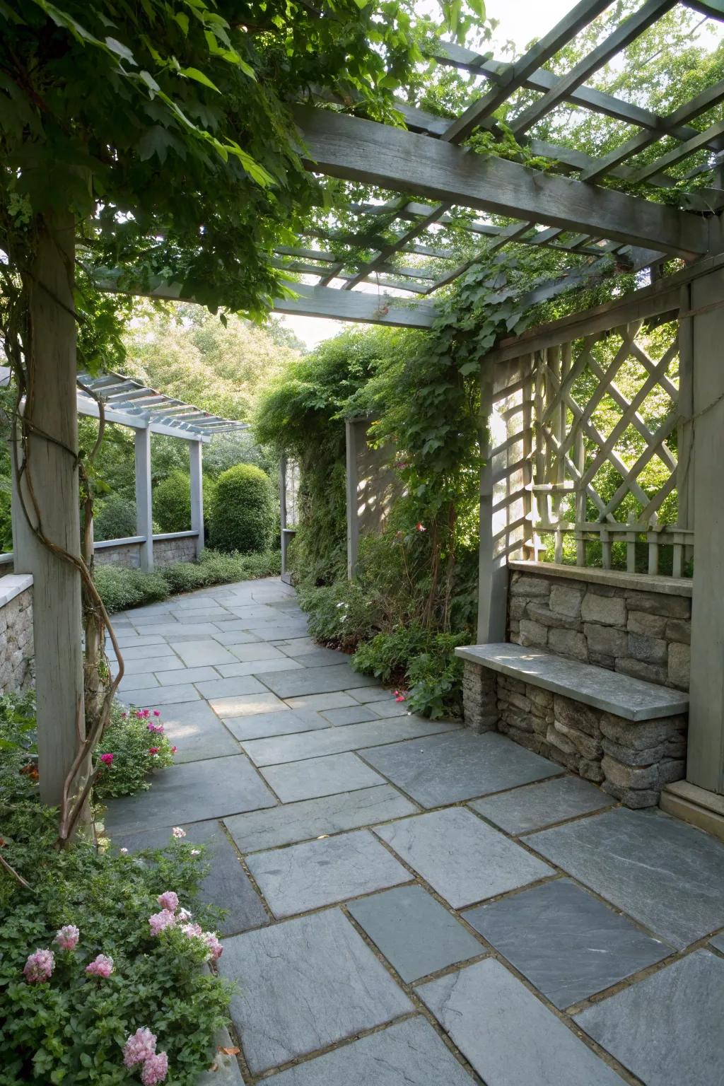 Enjoy privacy with an enclosed bluestone patio.
