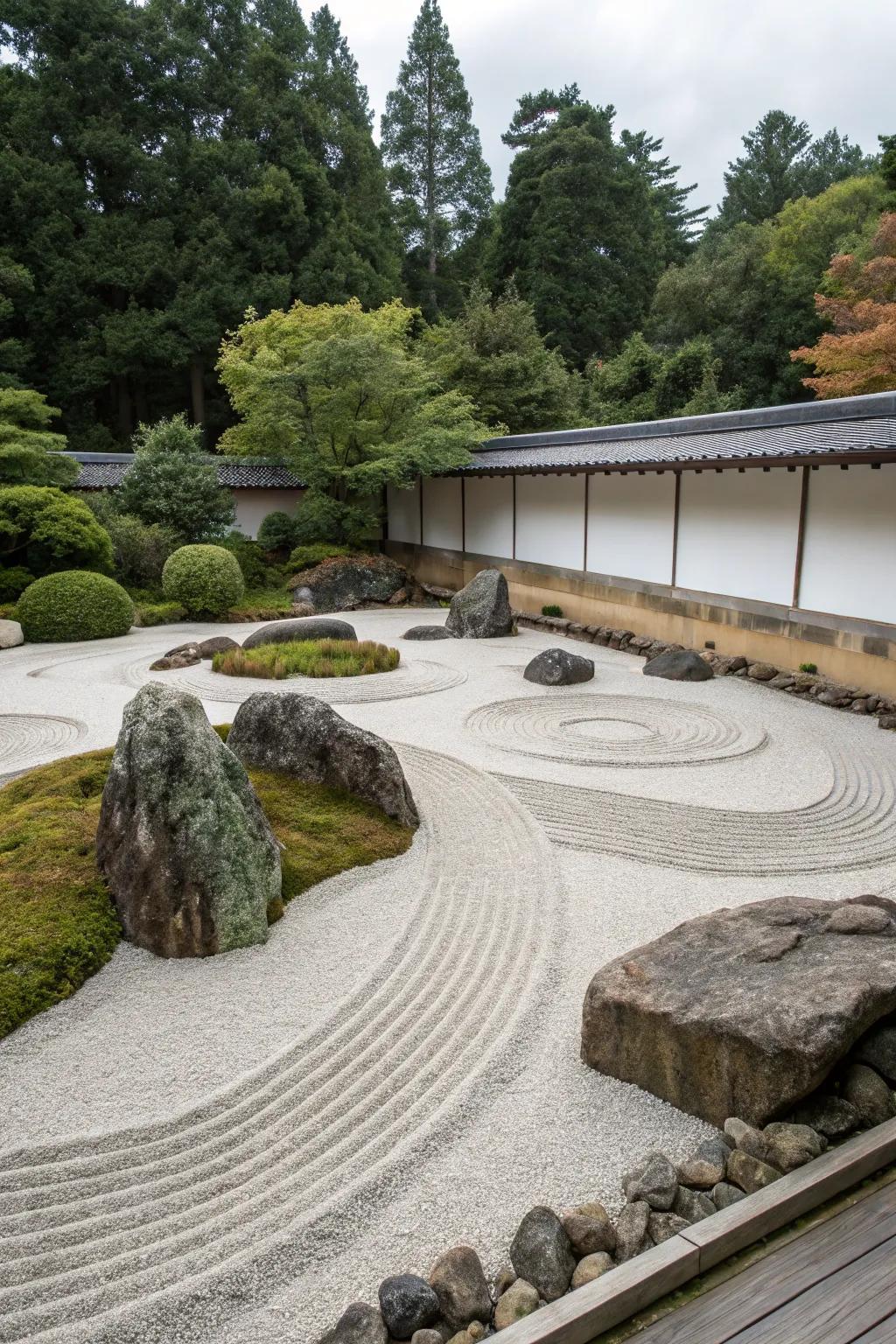 Find serenity with a Zen-inspired boulder arrangement.