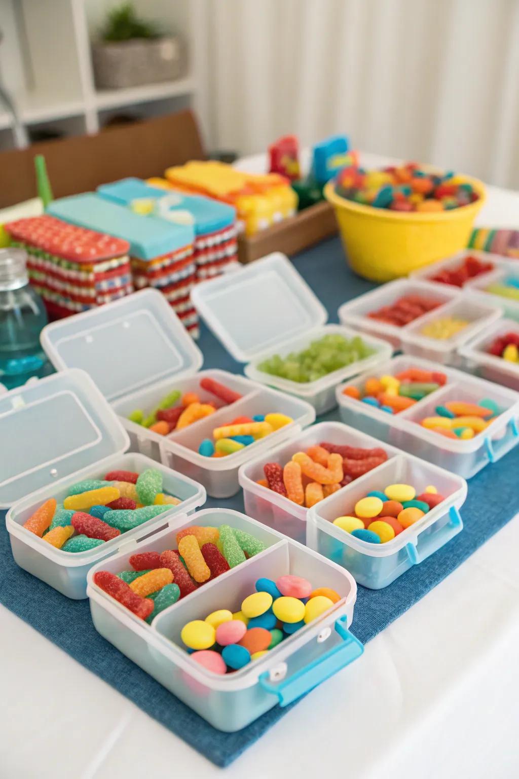 'Bait' snacks cleverly served in tackle boxes.