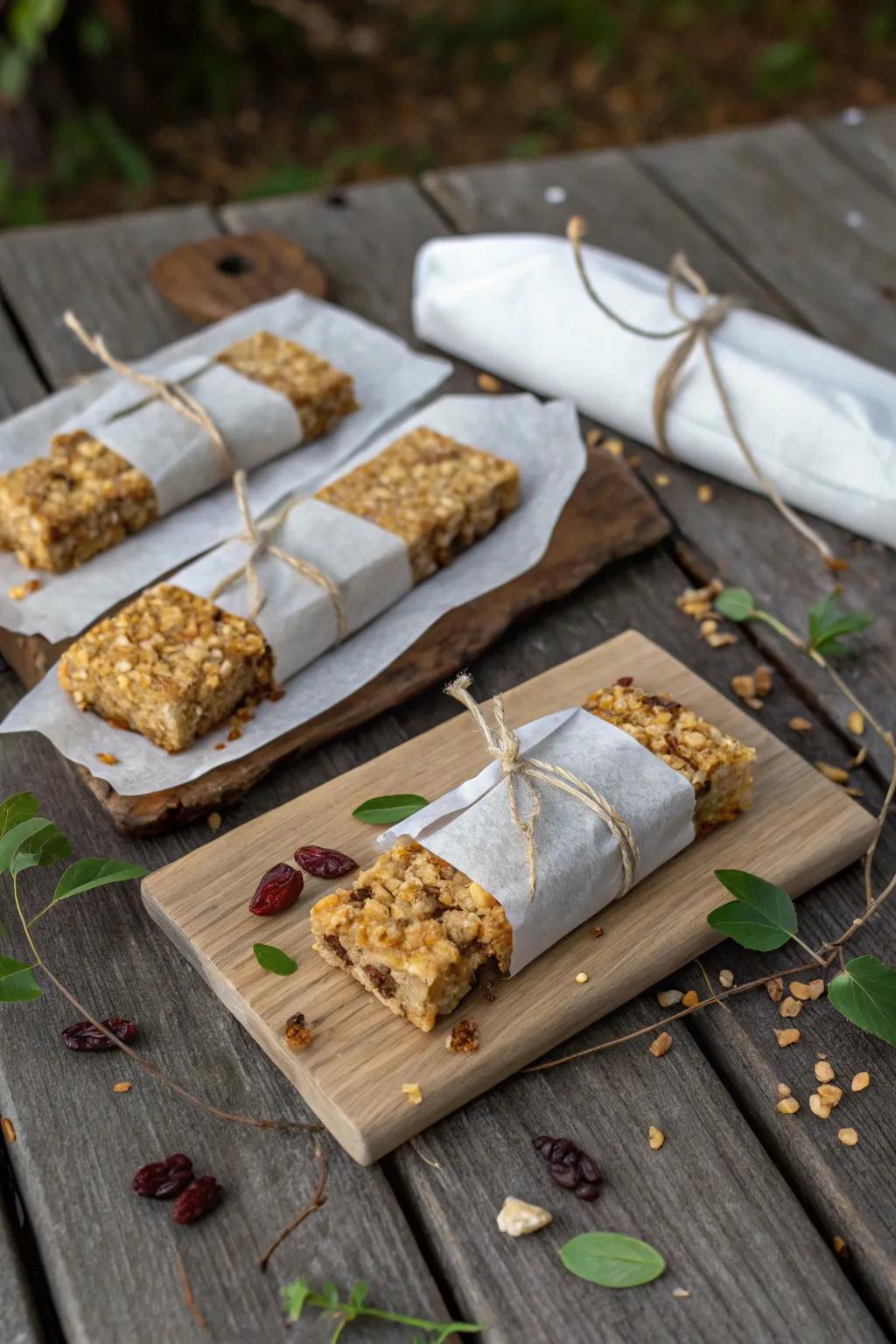 Homemade granola bars offer a tasty and nutritious snack.