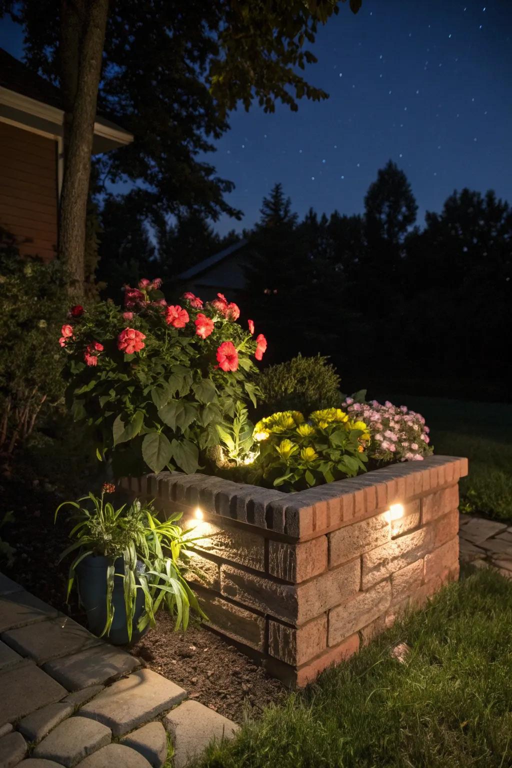 Illuminate your garden with built-in lighting.