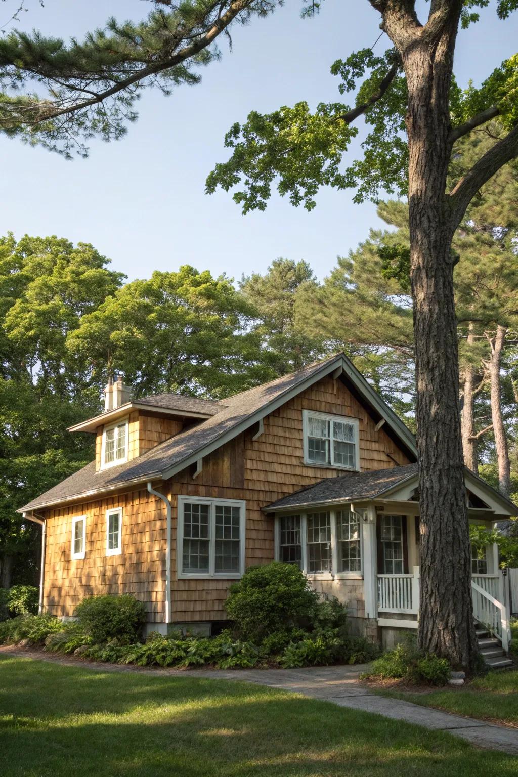 Cedar shingles offer a natural, organic appeal with timeless elegance.