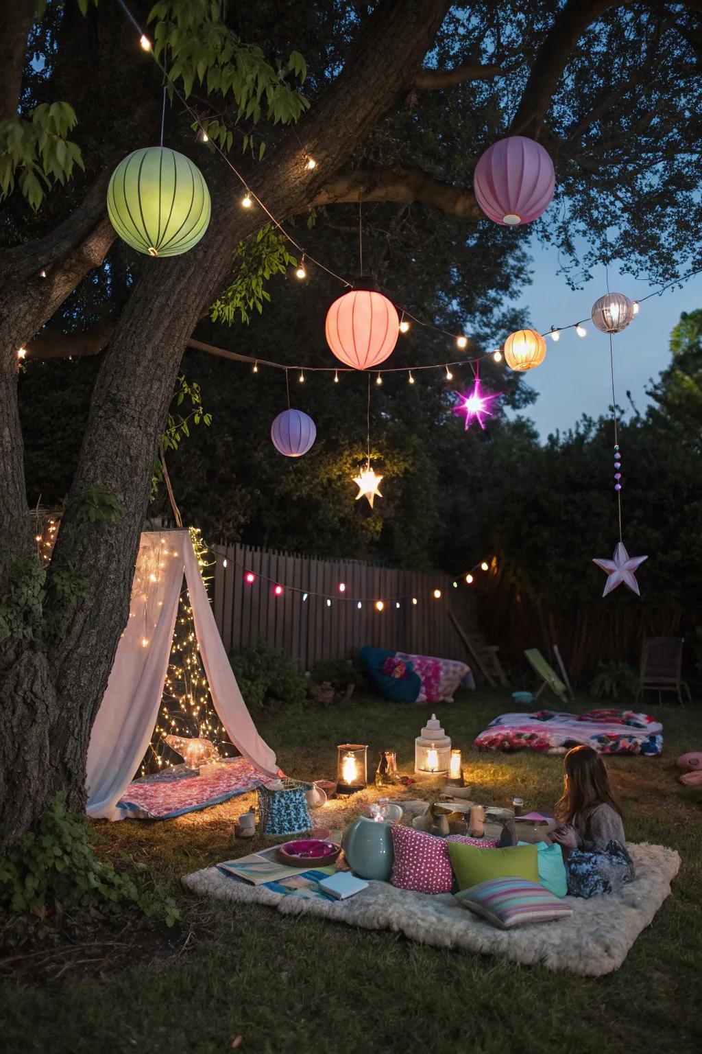 Glow-in-the-dark crafts add enchanting light to your campsite.